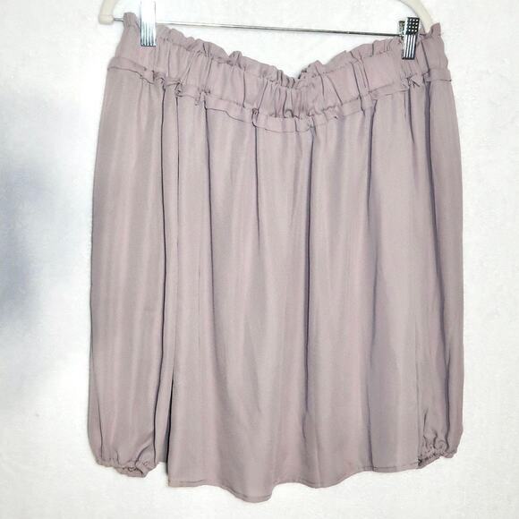 ENTRO Off the Shoulder Light Gray Balloon Sleeve Size Small - Picture 1 of 5